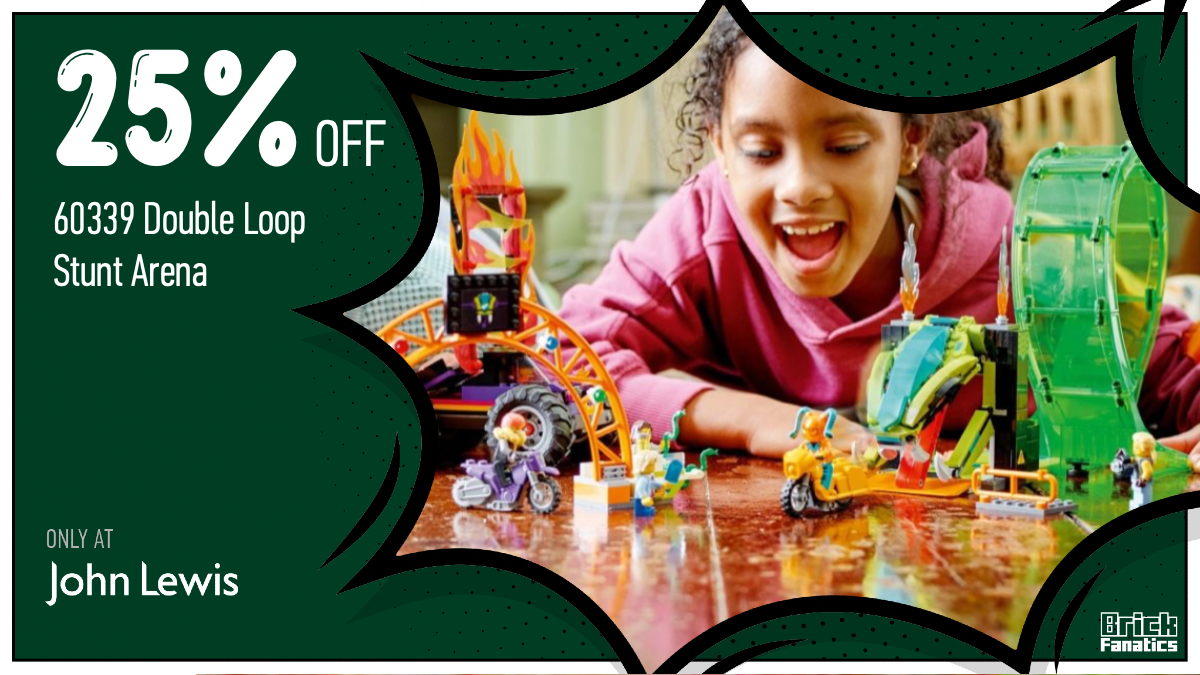 Large reduction on LEGO City 60339 Double Loop Stunt Arena at John Lewis